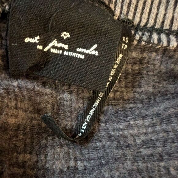 Urban Outfitters Navy grey colorblock slouchy Marled Cropped oversized hoodie - Picture 4 of 9